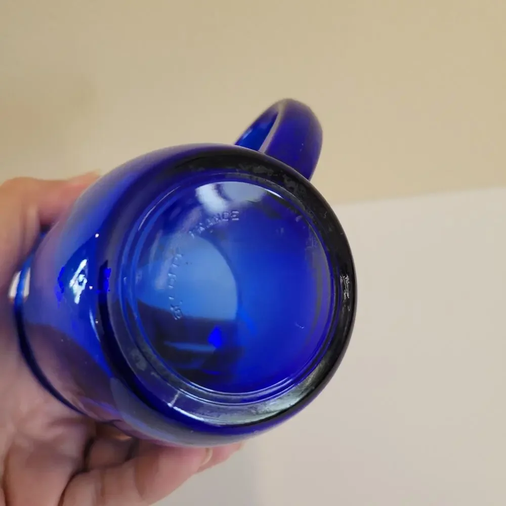 Arcoroc France Cobalt Blue Glass Coffee Mug 3.75